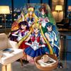 Koc z nadrukiem Sailor Moon - Miękki i wygodny, do sypialni, na podróż, na sofę, do dekoracji domu - Prezent urodzinowy, świąteczny dla przyjaciela