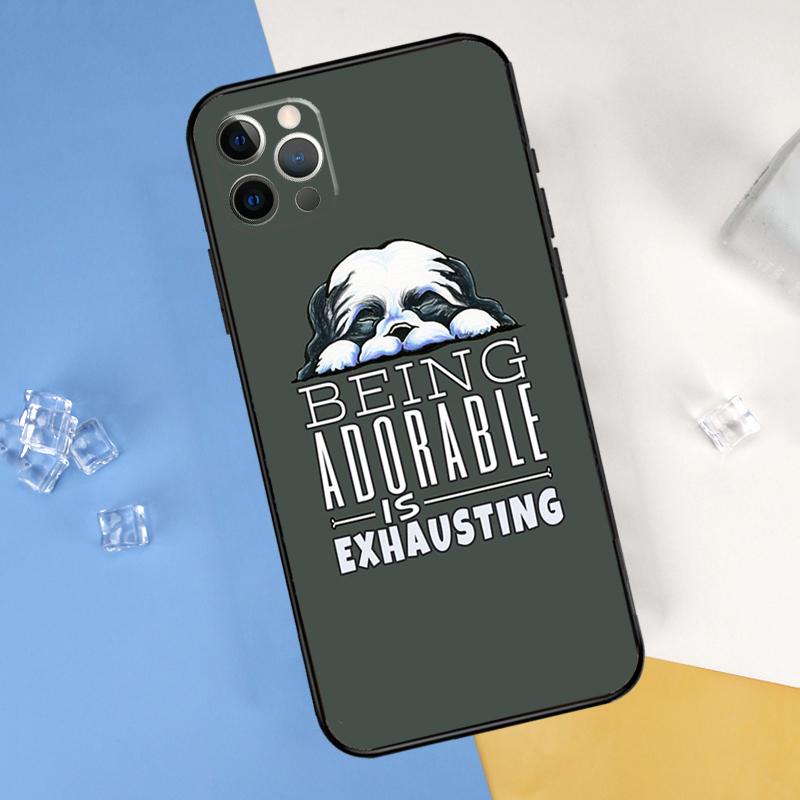 Cartoon Shih Tzu Dog Phone Case For iPhone 16 Pro Max 13 12 Mini 11 14 15 Pro Max XR 16 15 Plus 16e Cover Shell