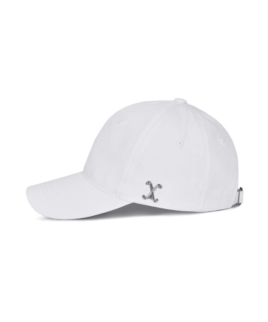 Bajal Va Curved Studded Ball Cap White