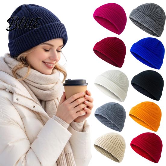 Casual Outdoor Autumn Hat Unisex Wool Knitted Hat Soft Color High Elastic Winter Solid Fisherman Hip Hop Style Windproof Fashionable Cap for