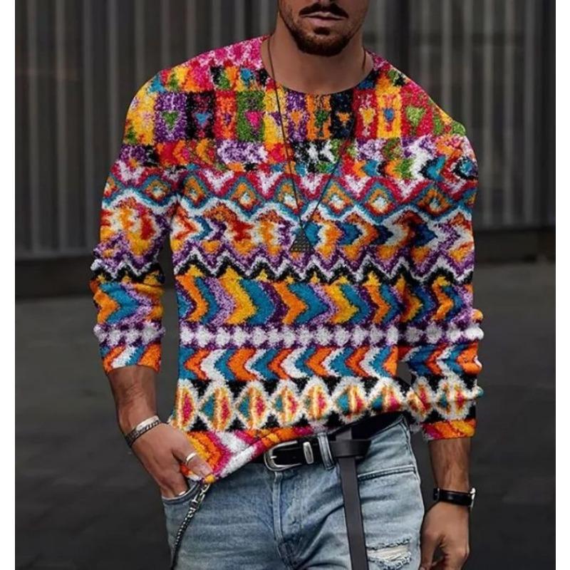 

Чоловіча весняно-осіння модна футболка з 3d-принтом і вуличним принтом, весела, креативна, з круглим коміром, дихаючий топ з довгими рукавами 6xl 5XL