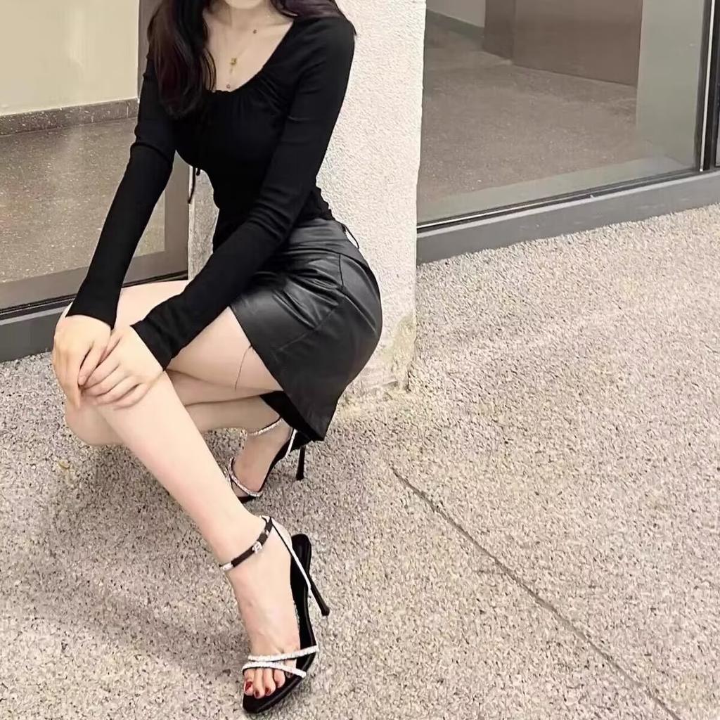 Printemps et été nouvelles lettres strass talons hauts sexy bout ouvert stiletto roi avec sandales chaussures pour femmes