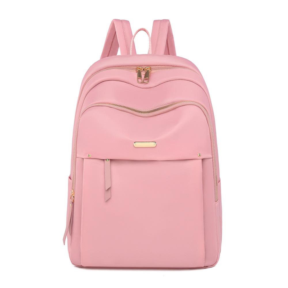

Женский Оксфордский рюкзак большой емкости для компьютера, студенческая дорожная легкая школьная сумка розовый