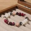 Festive Gifts Garnet Rose Quartz Clear Quartz Black Onyx Beaded Bracelet Natural Fashion Jewelry For Men Women Daily Wear Gift