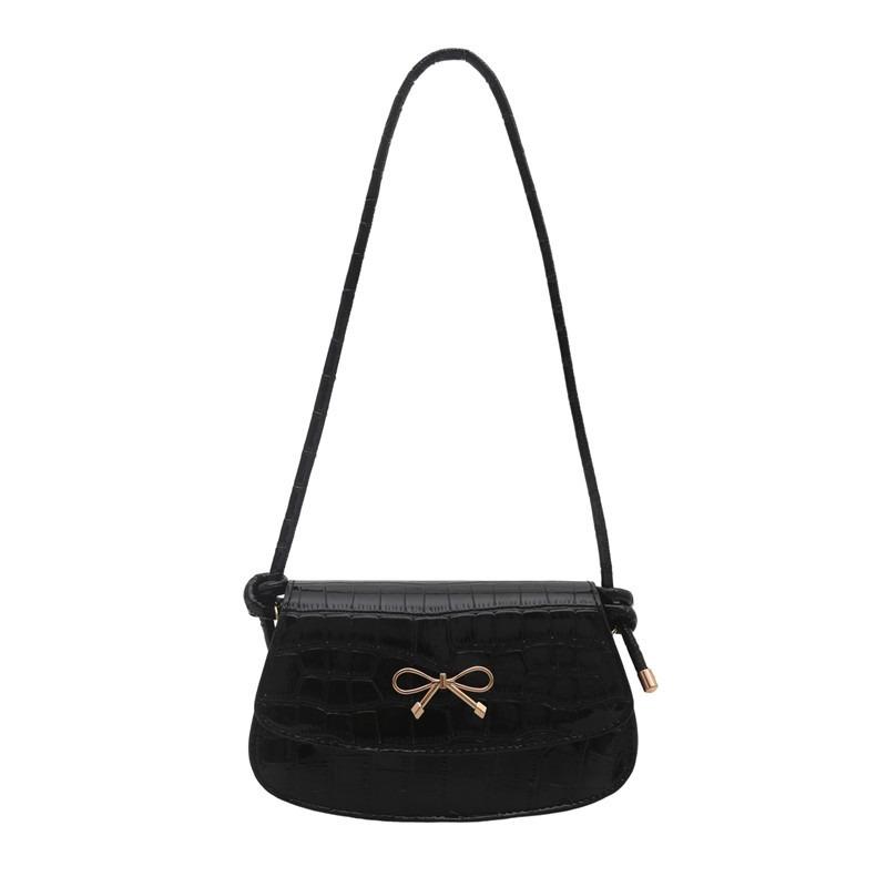 Fashion Bow Shoulder Armpit Bag Beautiful Solid Color Summer Simple Commuter Versatile Messenger Bag Women