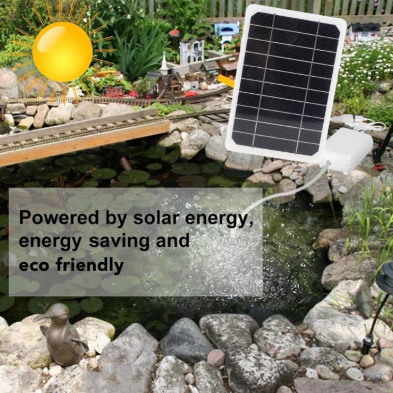 Solar Powered Aerator Pump With Rechargeable Battery For Fish Tanks And Outdoor Fishing