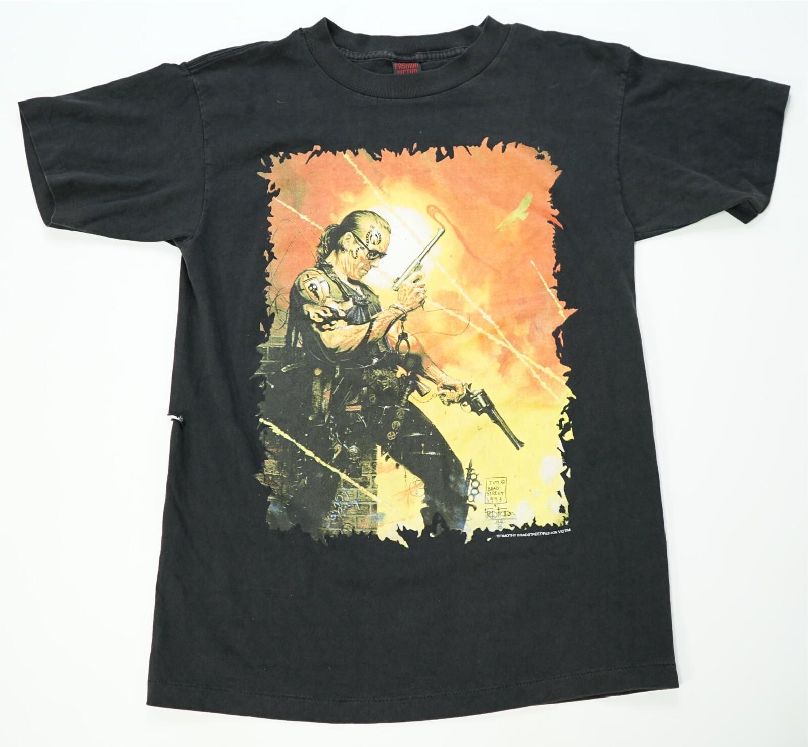 Rare VTG FASHION VICTIM Maximum Black Tim Bradstreet 1993 T Shirt 90s Black SZ M XXXL