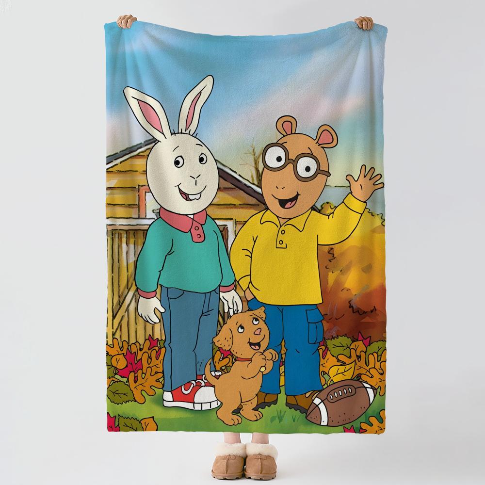 Cartoon A-Arthur-r Throw Thick Comfort Flannel Quilt, Multi-scene Use Indoor Outdoor Daily Nap