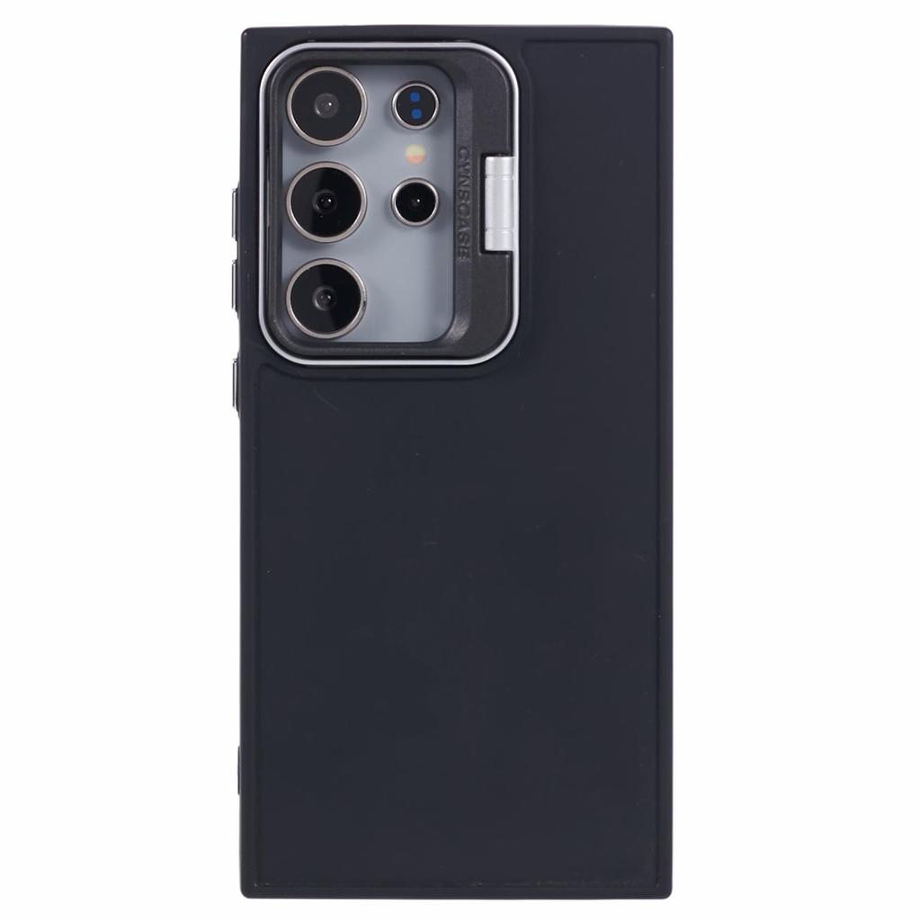 QH Series for Samsung Galaxy S22 Ultra 5G Case Silky Touch Silicone Phone Cover with Kickstand