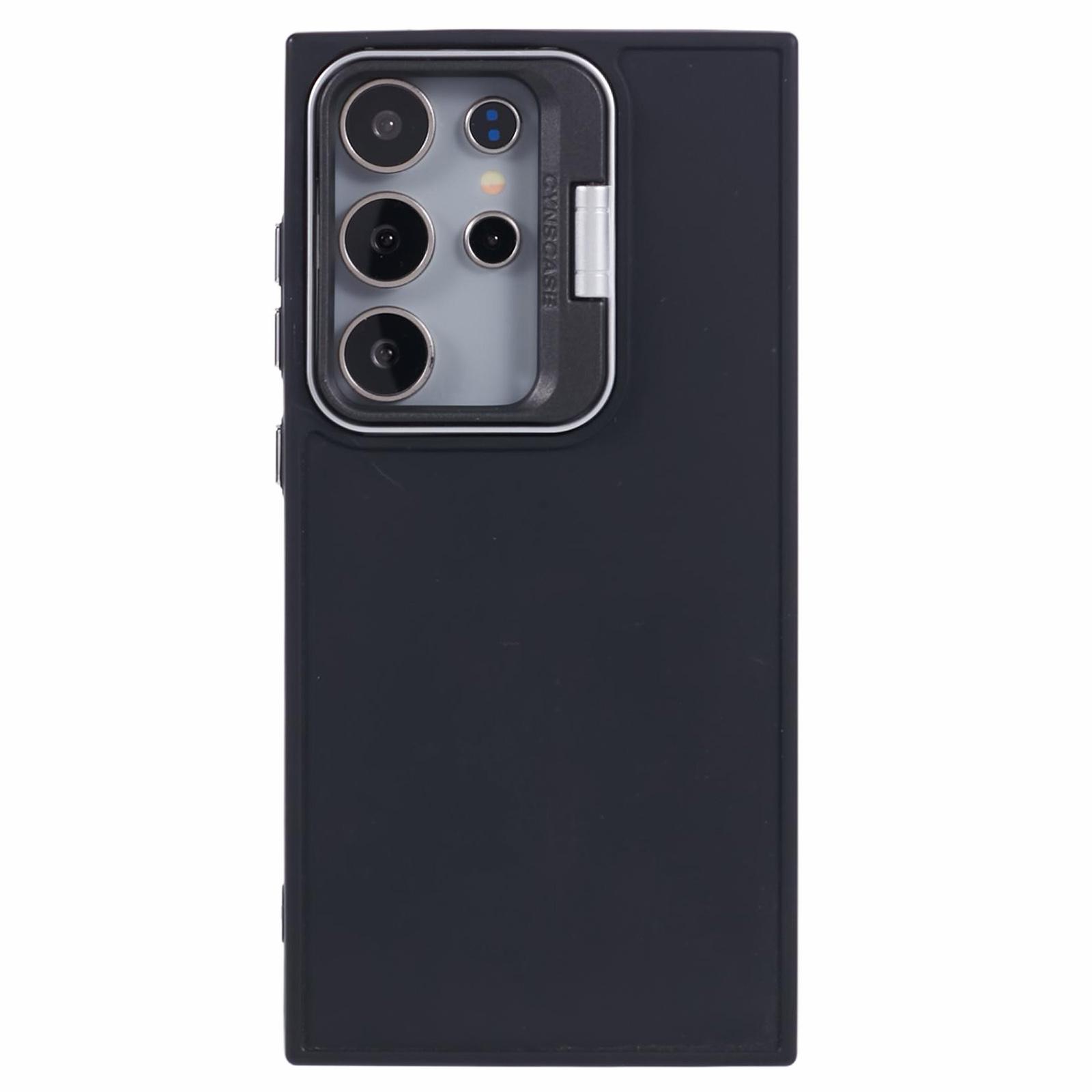 

Серия QH для Samsung Galaxy S22 Ultra 5G Чехол Шелковистый на ощупь Силиконовый чехол для телефона с подставкой Black