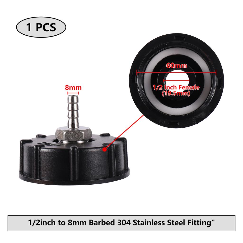 S60 Coarse Thread IBC Tank Adapter 6/8/10/12/14/16/18/20/25mm 304 Stainless Steel Fittings IBC Portable Adapter IBC Tank Adapter