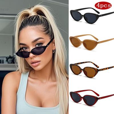 1/4ks Sluneční brýle Kočičí oko Dámské Pánské Retro UV ochrana Vintage Malý rám Brýle Oculos De Sol Módní stíny