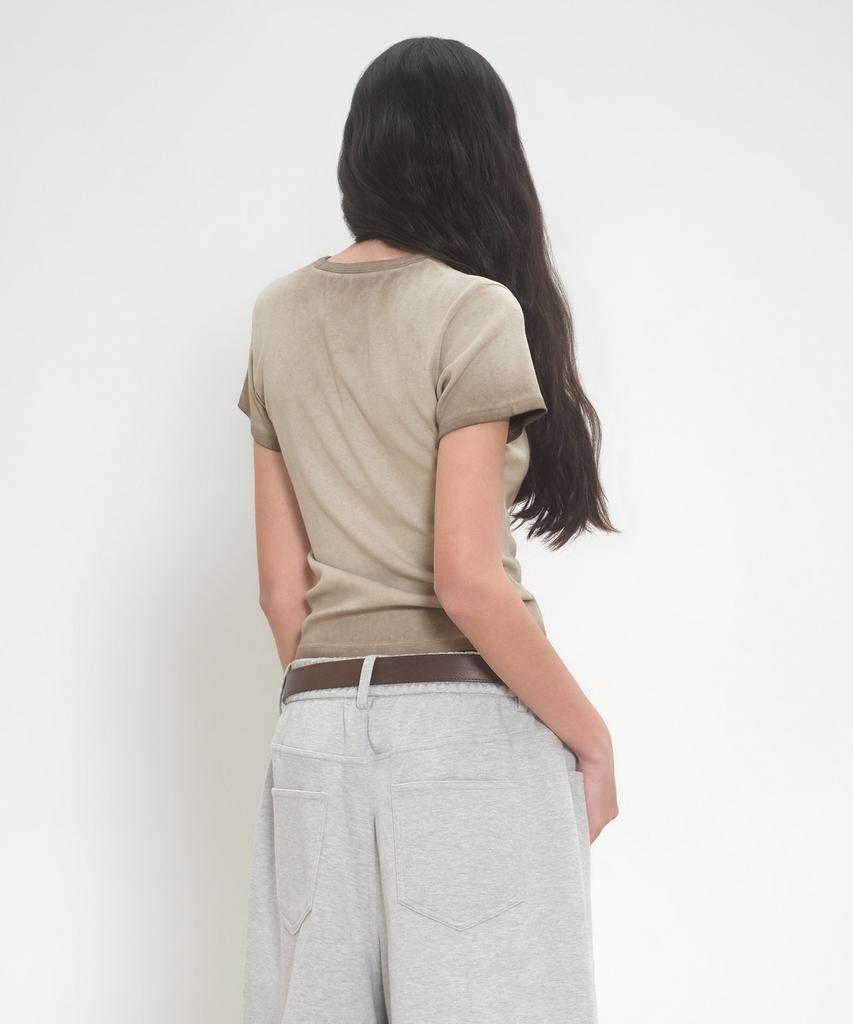 MUSINSA STANDARD WOMAN Women'S Dirty Dried Slim Crew Neck T-Shirt [Grayish Beige]