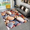 3D Stone Footprint Beach Pebbles Area Rug,Carpet Rug for Home Living Room Bedroom Sofa Doormat Kitchen Decor Non-slip Floor Mat
