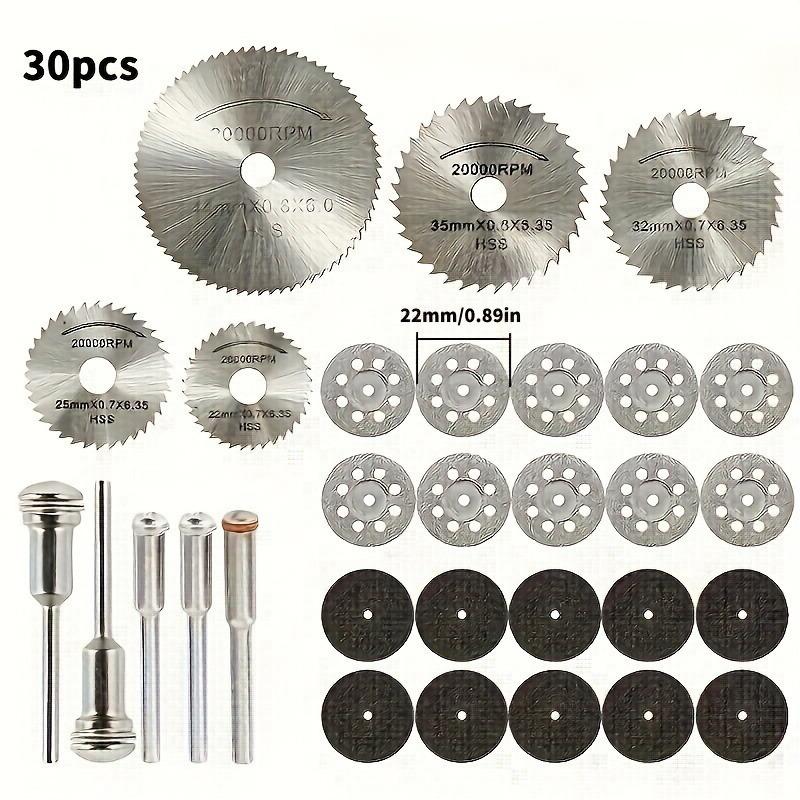

30pcs Mini Rotary Tool Kit for Marble Ceramic Plastic Wood Glass Cutting Polishing with Resin Discs Diamond Wheels HSS Blades