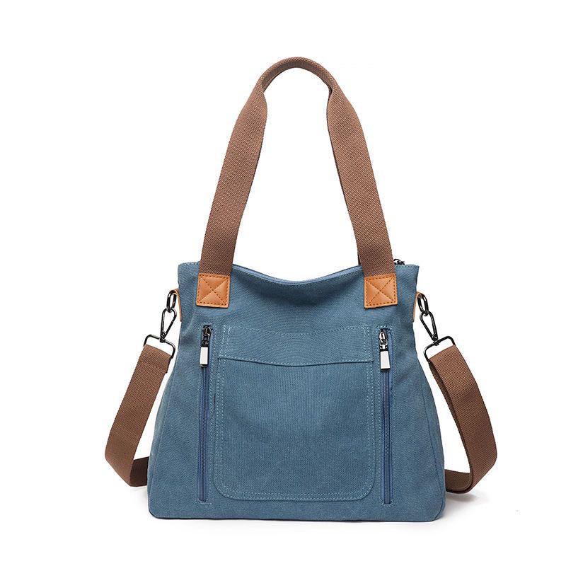 Large-Capacity Women's Canvas Tote - Korean Fashion, Casual Style, Simple Document Bag