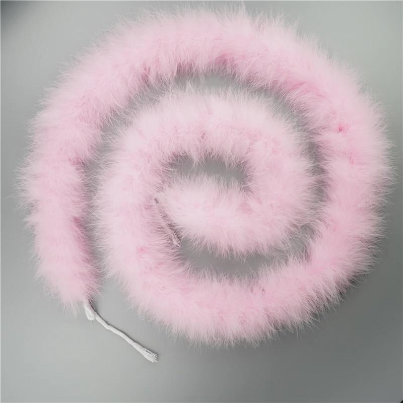 2 Meter Truthahnfedern Boa Dick 50 Gramm Feder für Basteln Handarbeit Fransenbesatz Boas Streifen Karneval Hochzeitsdekoration Dekor