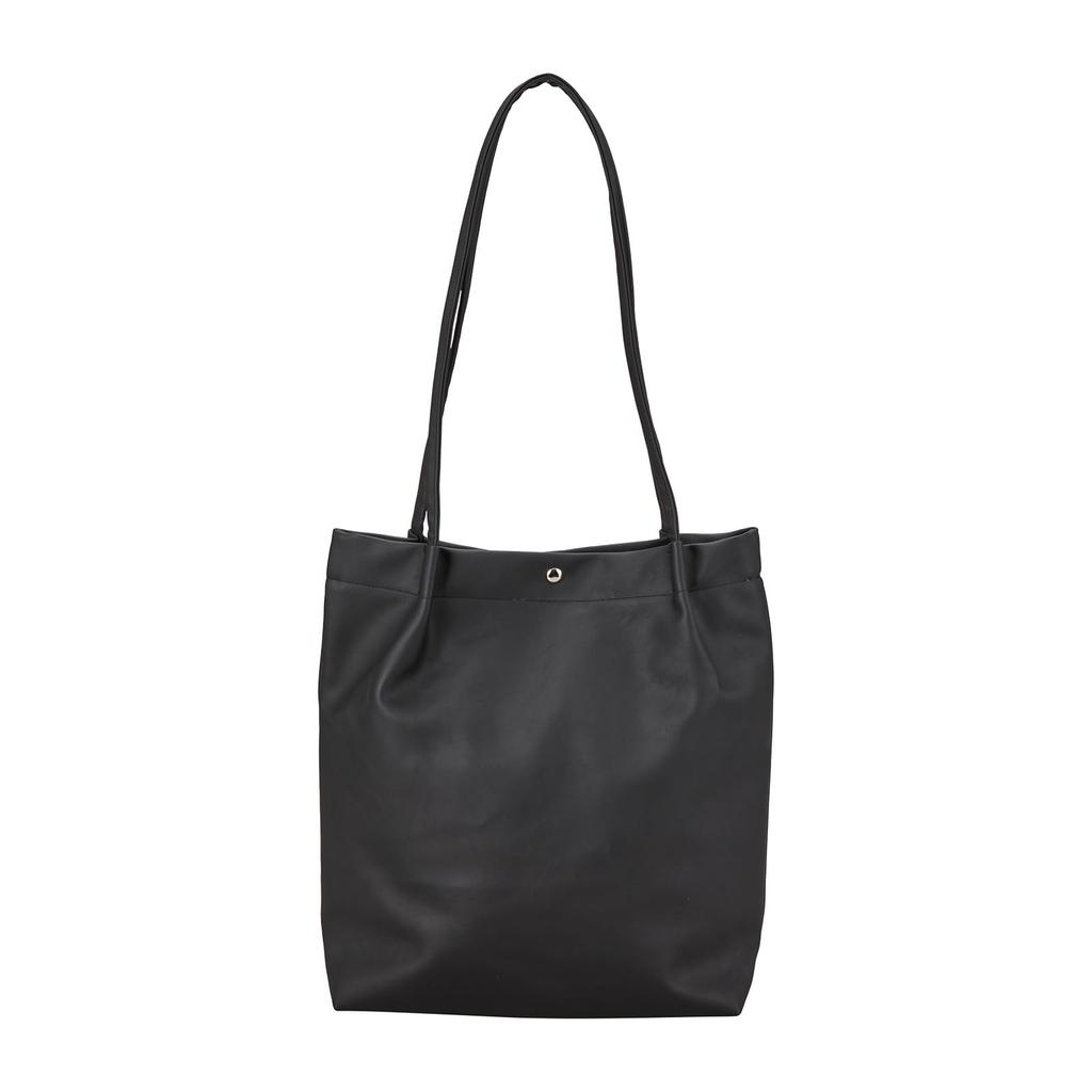 [Sifre] Synthetic Leather Handle Tuck Tote Bag, A4 Size Fit, 12cm Depth, Magnetic Buttons, Osamu Goods, Women's, OG14. Black Jill