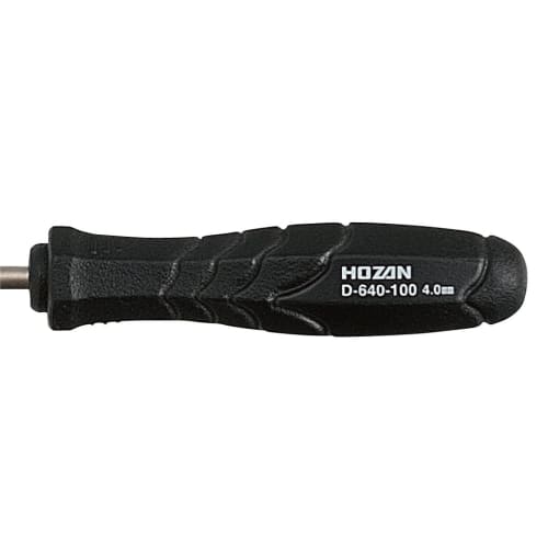 HOZAN Flathead Screwdriver, Strong and Lightweight Grip, Thinner Shaft Ideal for Hard-to-Fit Places, Flathead 4.0 x 0.45, Overall Length 178mm, Shaft