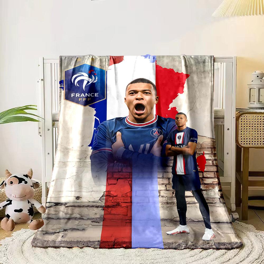 

French flag-themed overlaying design with red, white, and blue elements. for all seasons blanket lunch break throw gift 80cm x 120cm