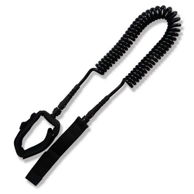 10 Fuß gewickelte Surfbrettleine, TPU Paddle Board Surfleine Fußseil, gepolsterter Knöchelriemen mit Edelstahl-Wirbeln