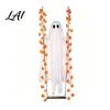 Autumn Porch Hanging Ornaments Halloween Swing Ghost Light Up Outdoor Swinging Ghost with Maple Leaf Remote Control Prop Vine Lights And for