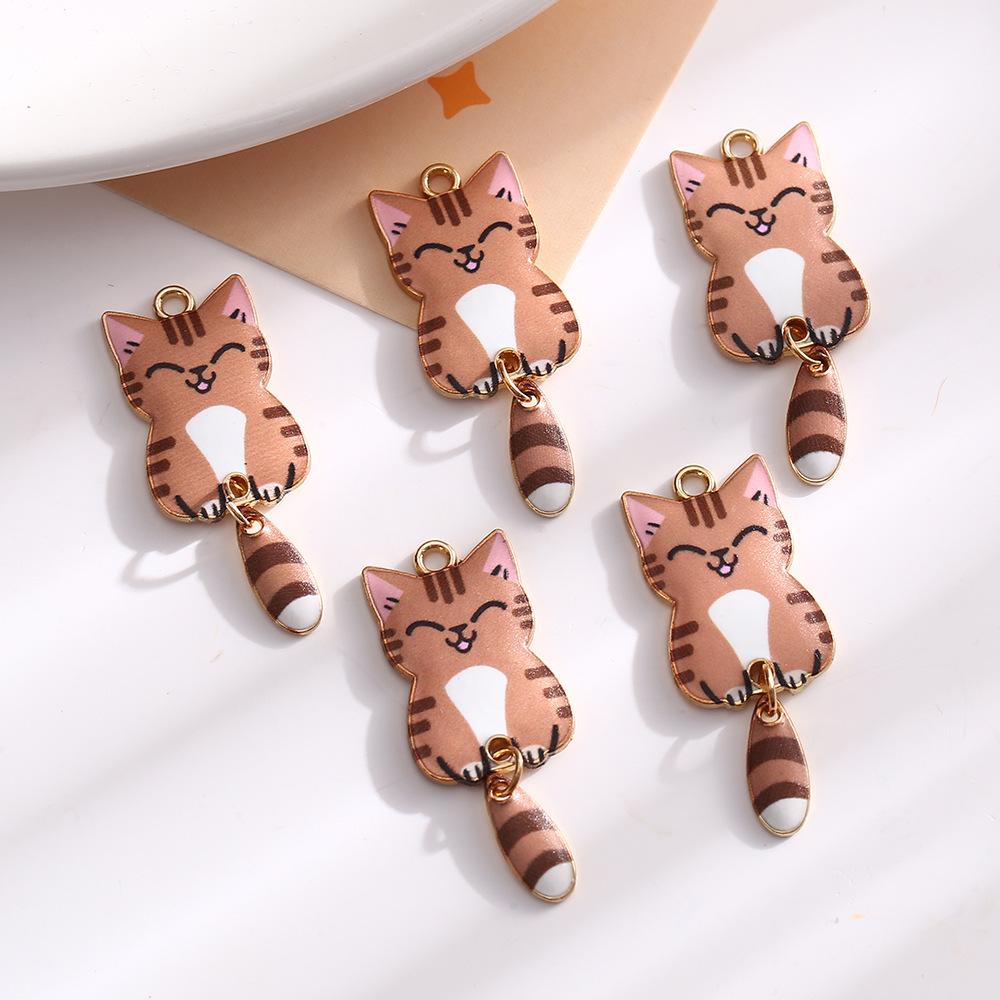 

Мультяшный милый сплав масляная капля кулон котенок подвижный хвост кулон DIY ожерелье брелок ювелирные изделия аксессуары