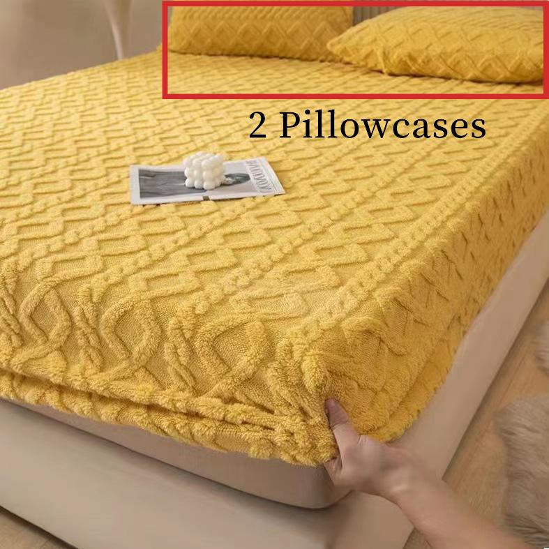 2025 New Warm and Soft Bed Sheet,Thickened Winter Protective Cover with Flannel, Furry Mattress Cover, Mattress Protective Cover