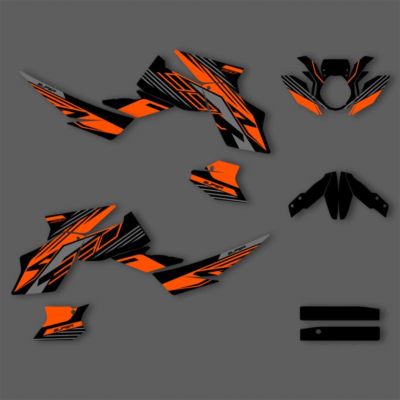 PowerZone For KTM 2005-2016 DUKE 990 2007-2013 990R Custom Team Graphics Backgrounds Decals Stickers Kit Motorcycle SUPERMOTO 10