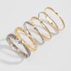 Personalized Retro Metal Fish Pattern Symbol Bracelet Set Creative Marine Animal Fish Shape Stacked Bracelet