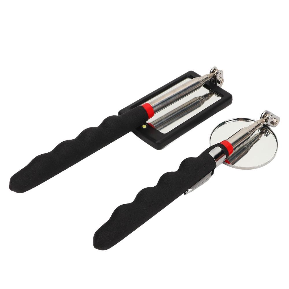 2pcs 360 Swivel Inspection Mirror Square Mirror LED Lighted Mirror Small Parts Observation