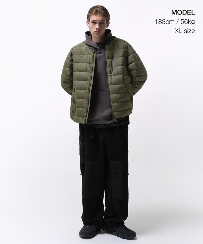 Musinsa Standard [City Leisure] Round Neck Light Down Jacket [Khaki]