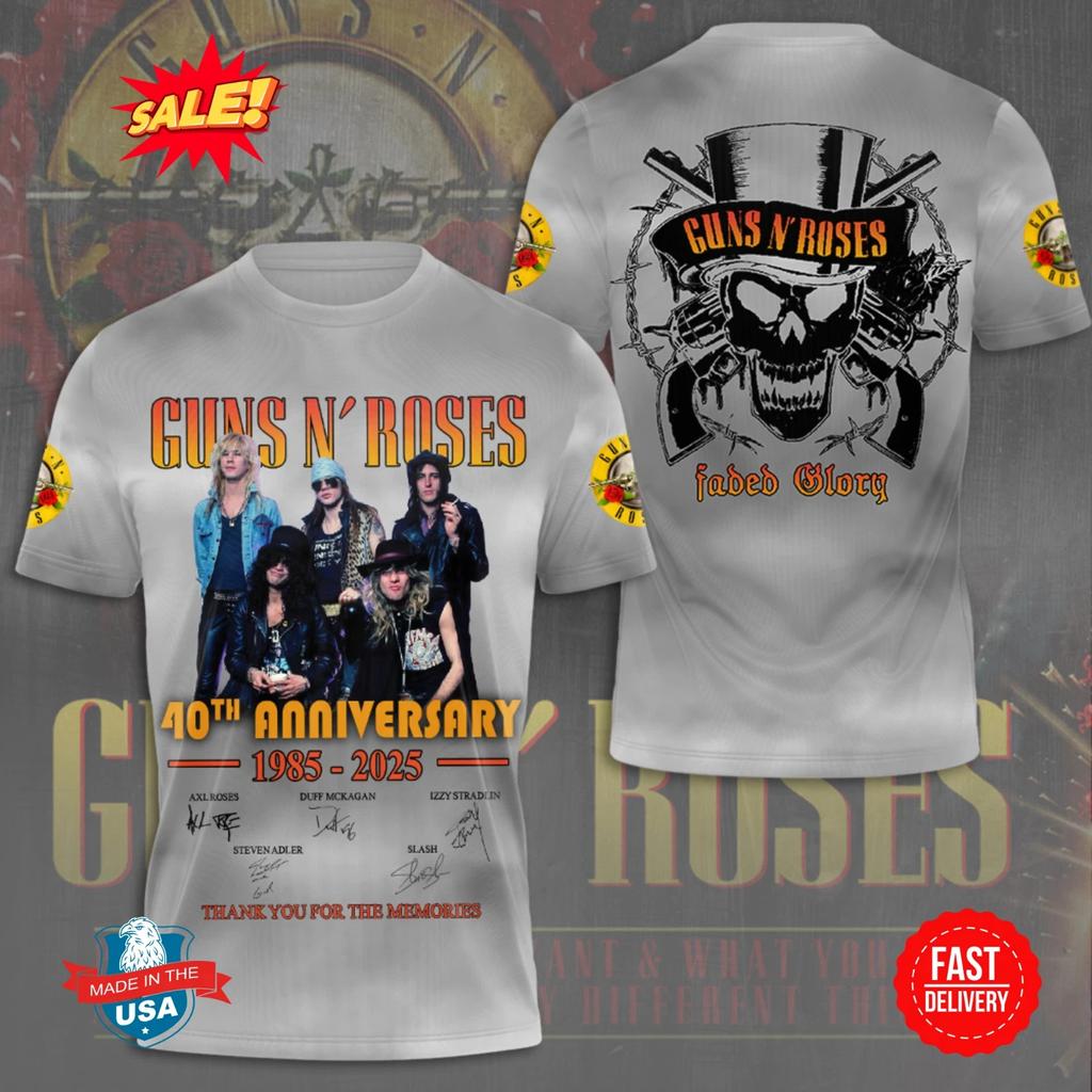 Guns N’ Roses 1985-2025 3D Shirt S-5XL LI2023