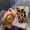 Gorgeous letter gold "R" For IPhone 17Pro Max 16 17 Pro 15 Pro 14 13 Plus 12 Mini 11Pro Max XR 16E 17Air Golden glass phone case