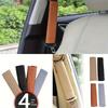 Car Seat Belt Shoulder Cover Embroidery Wear-resistant Non-slip Leather Safety Cover Car Interior Decoration Products