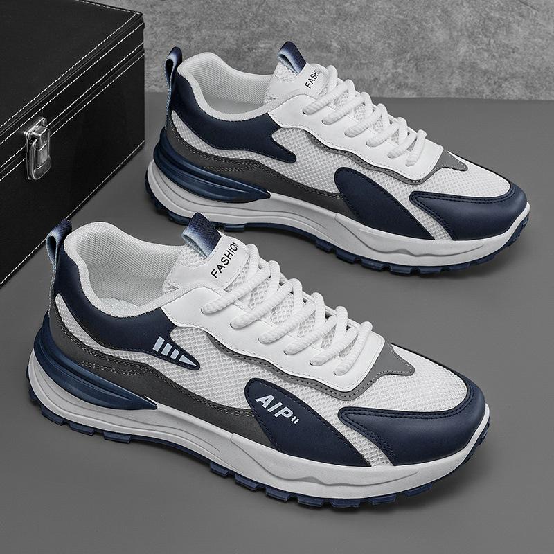 

Летняя мужская обувь, новые дышащие сетчатые туфли, мужская трендовая универсальная повседневная спортивная обувь на платформе, кроссовки для папы, мужские 39