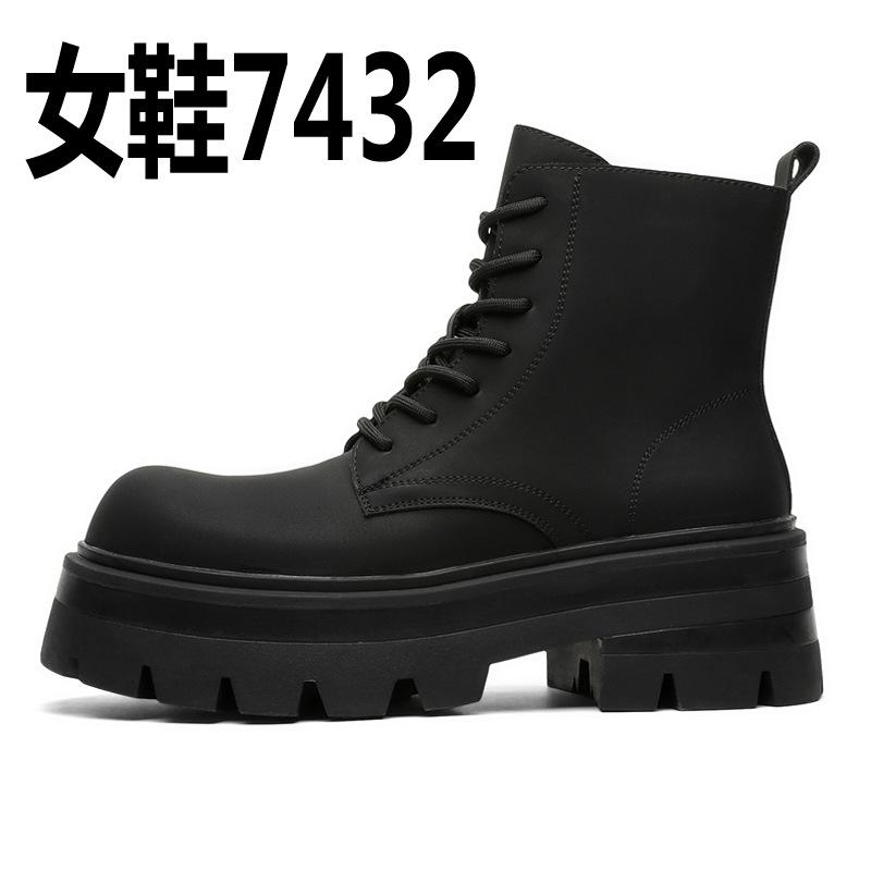 Martin Boots Herren Dicksohlige Erhöhende High-Top Lederschuhe 2025 Neue Lederstiefel Mid-Top Derby Stiefel 7431-J