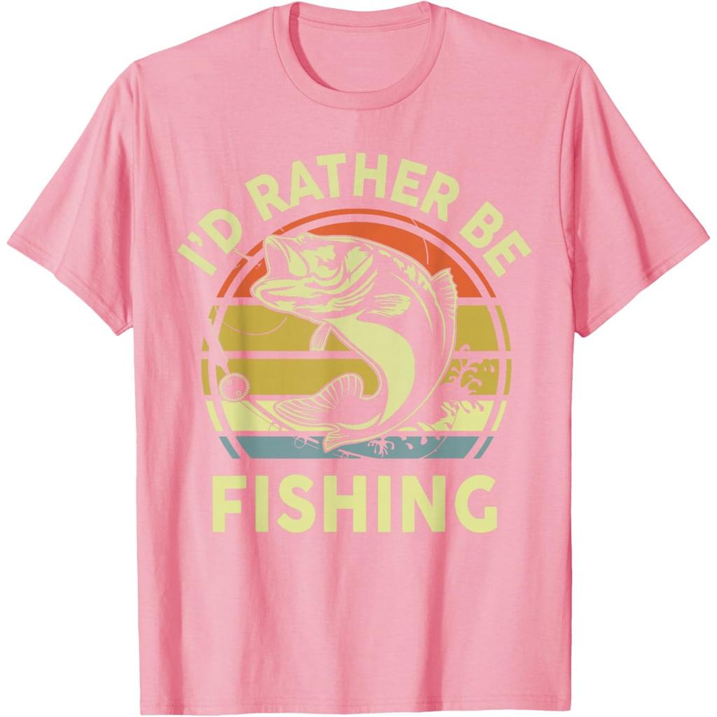 Fischen Unisexs Ich Würde Lieber Angeln Barsch Fisch Papa Witze Lustiges T-Shirt