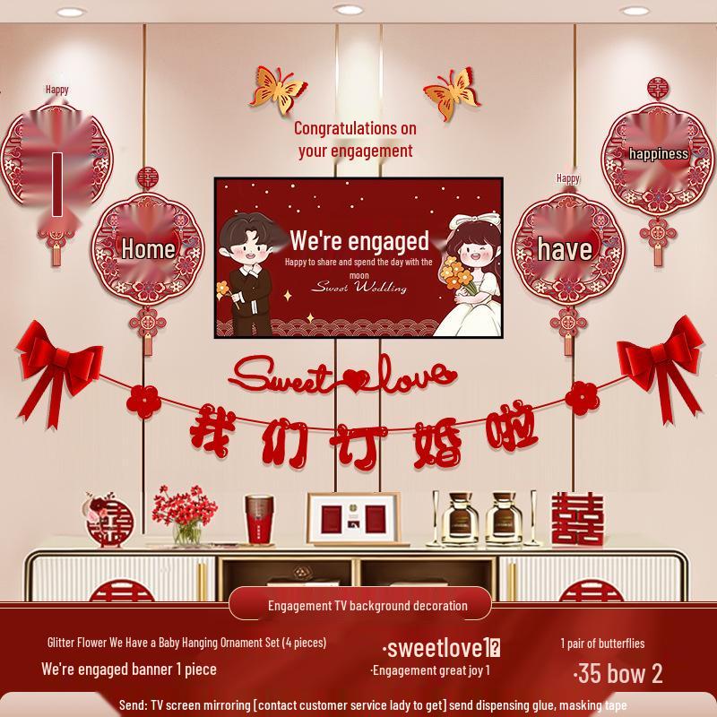 Double Happiness Garland for Wedding & Living Room Decor