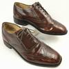 AMBLER Vintage Full Brogue Wingtip Business Shoes Brown Size 7.5 (25.5) All Leather Men's