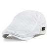 Branded Men's Berets Summer Breathable Visor Cap Women Flat Peaked Sun Hat Net Solid Herringbone Newsboy Hat Mesh Driver Caps