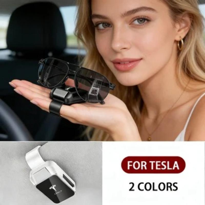 Car Sun Visor Glasses Clips Interior Eyeglasses Storage Holder Compact Storage for Tesla Model 3 S X  Y Cybertruck Roadster