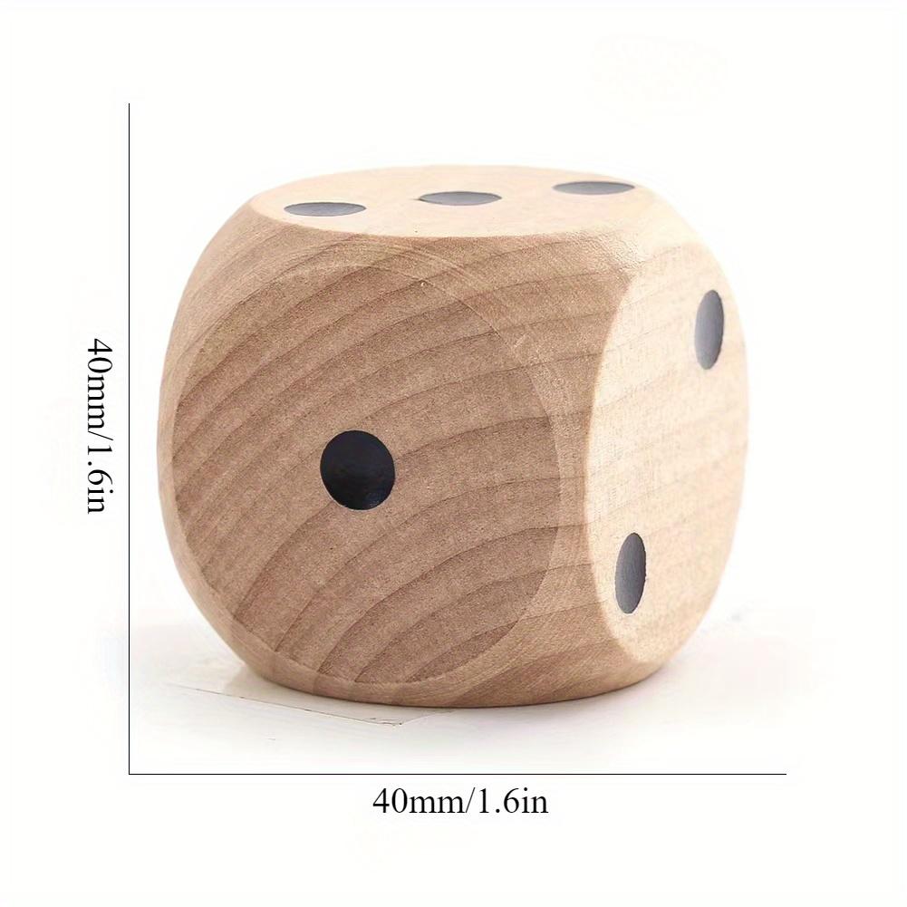 1PC Large 6-Sided Wooden Dice with Dot Square Round Corner for Family Gatherings Bar Club Parties Board Games Miniatures