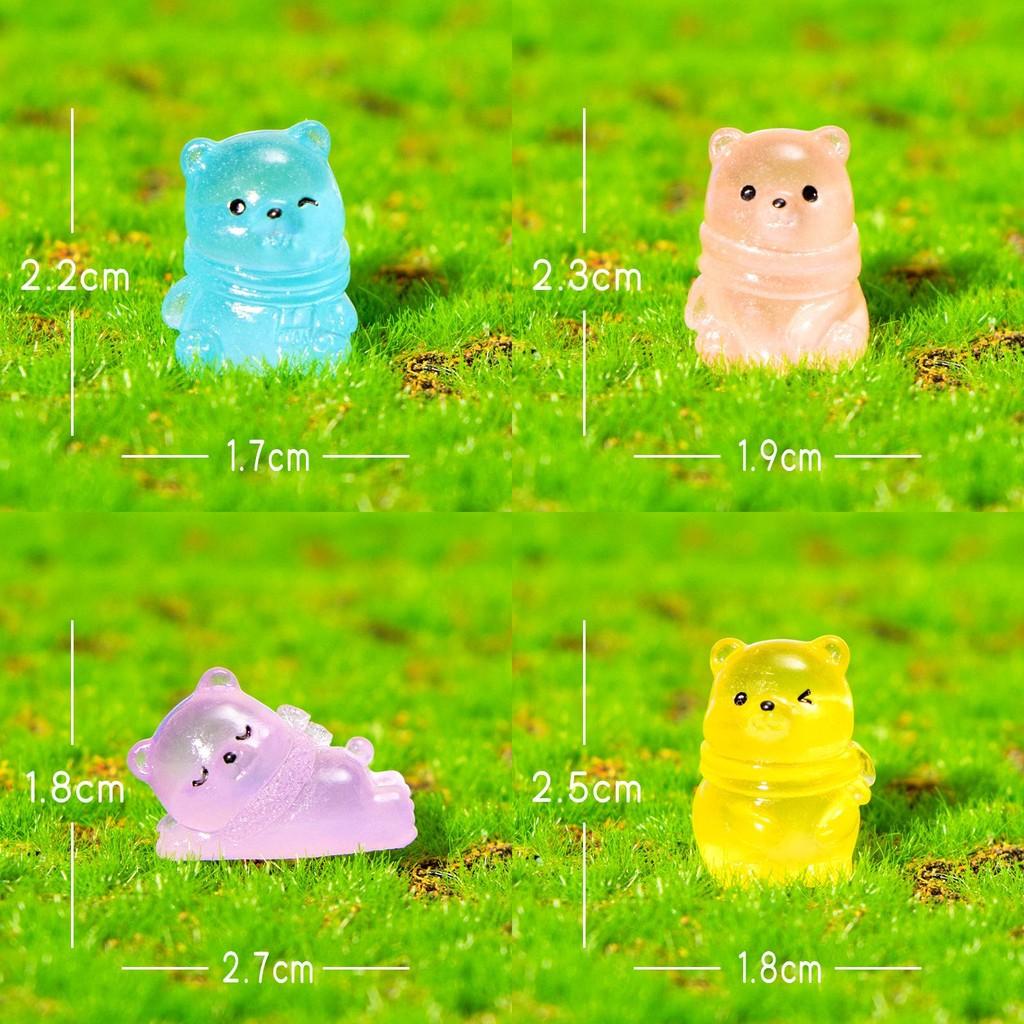 Micro Ornament Landscape Cute Noctilucent Bear For Home And Garden Decoration