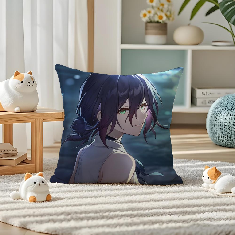 Anime RRaze Chainsaw Sexy Pillow Case Silky Elegant Comfort Sofa Bed Invisible Zipper