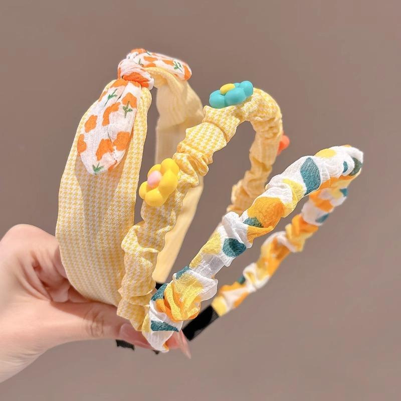 3 Pcs/Set Sweet Fashion Colors Flower Hairbands Headwears Children Cute Hair Hoop Headbands Kids Hair Accessories