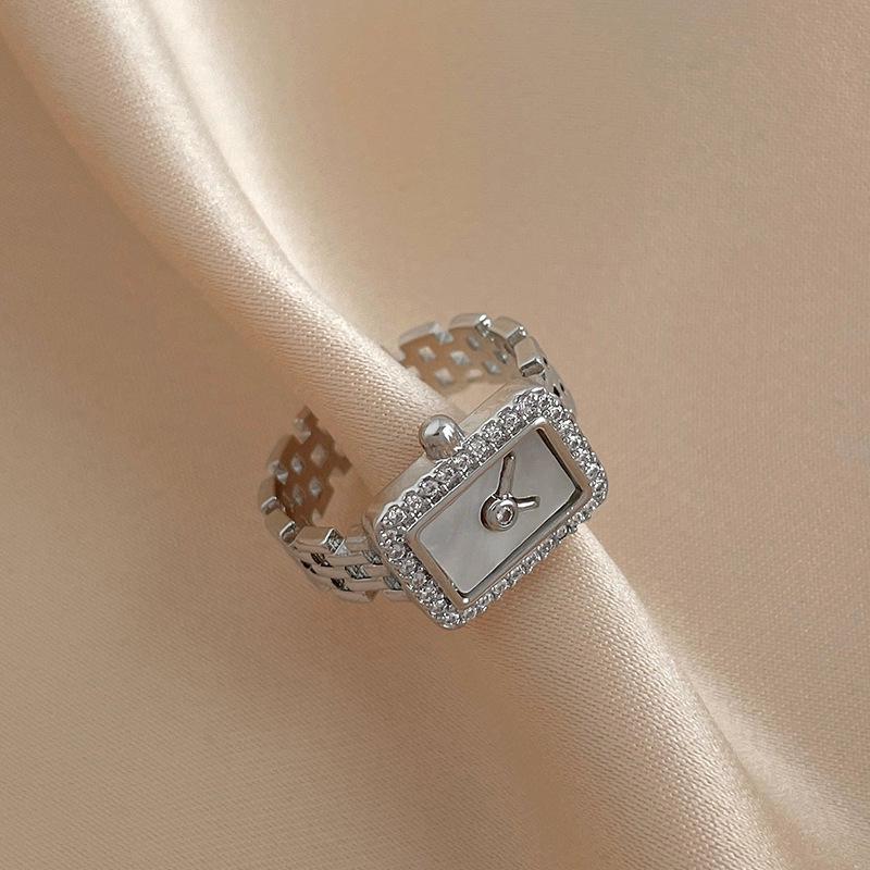18K Gold Plated Pearl & Diamond Open Ring: High-End Fashion Jewelry for Women