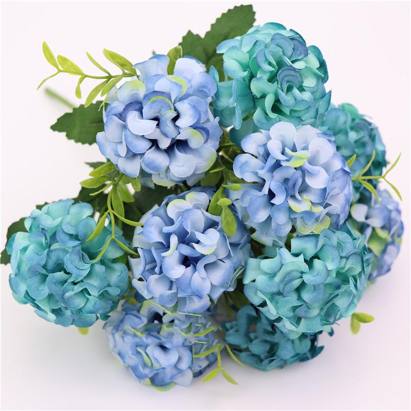 15 flower head artificial flower silk hydrangea white wedding small bouquet fake flower party DIY decoration