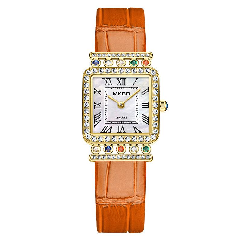 

UTHAI L85 Women s Watches Light Luxury Crystal Fritillaria Square Roman Scale Waterproof Jewelry Diamond Female s Bracelet Watch