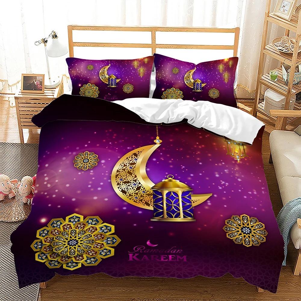 Comforter Ramadan Arabian Night Moon Stars Lamp 3D Bedding Set Queen King Polyester S S